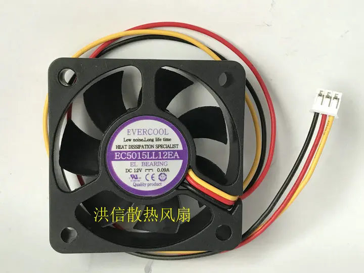 

Original evercool ec5015ll12ea DC12V 0.09A 50 * 15mm cooling fan 5cm