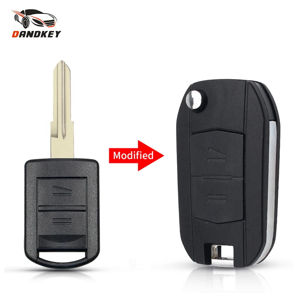 

Dandkey измененный флип-ключ 2 кнопки для Vauxhall Opel Corsa C Combo Tigra Meriva Agila Fob дистанционный автомобильный чехол для ключей без выреза пустой чехол