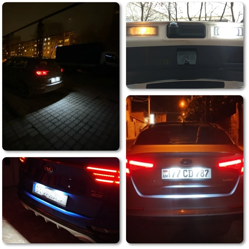 Подходит для Kia Cadenza Premium Optima Hybrid K2/K3/K5 18-SMD Canbus Led подсветка номерного знака |