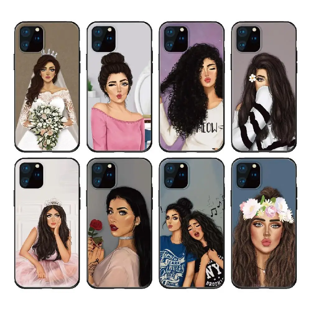 

Arabic Hijab Girls Women Muslim Islamic Phone Cover For iPhone 11 12 13 Pro Max X XS XR Max 7 8 7Plus 8Plus Soft Silicone Case