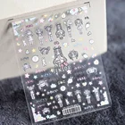 Наклейка для ногтей, с гравировкой 5D, для девочек