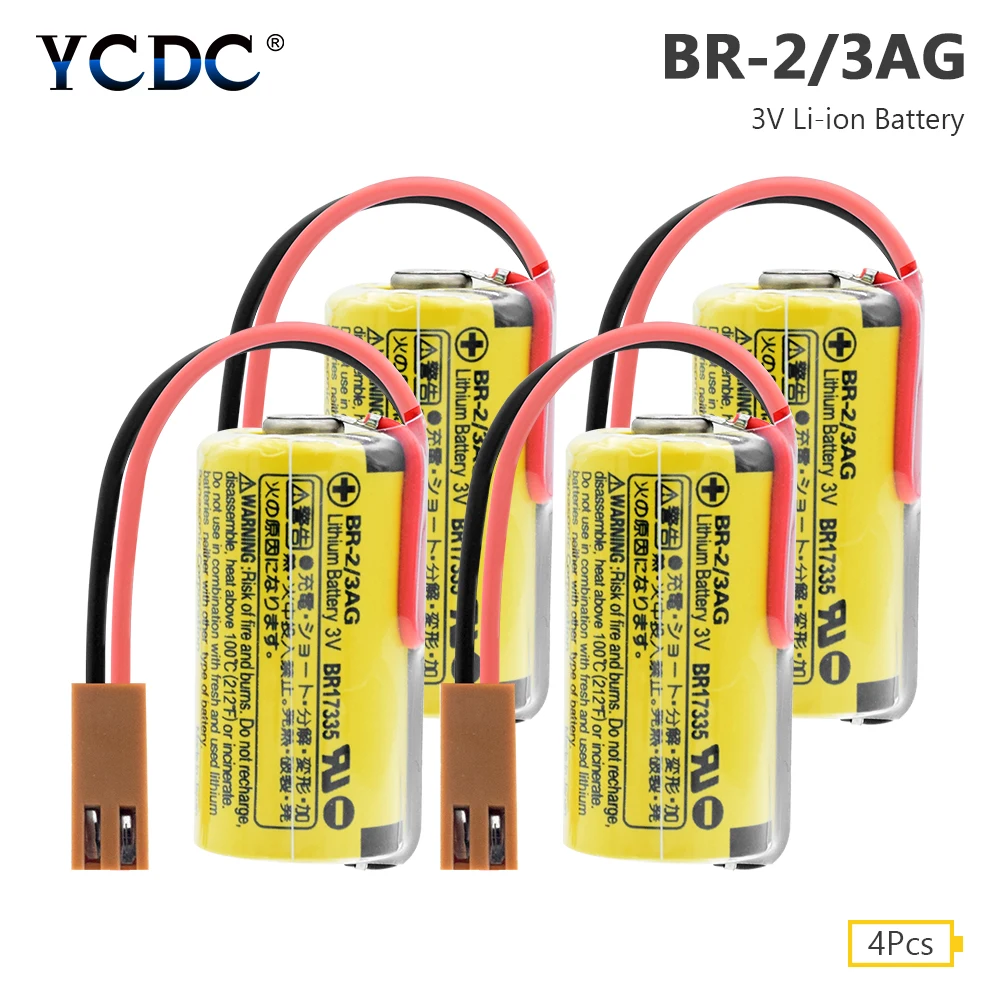 YCDC 4 шт. аккумулятор BR 2/3AG 3 в 1200 мАч PLC FANUC литий ионные резервные батареи для