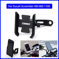 for ducati scrambler 400 800 1100 motorcycle cnc aluminum mobile phone holder gps navigator mirror handlebar bracket accessories