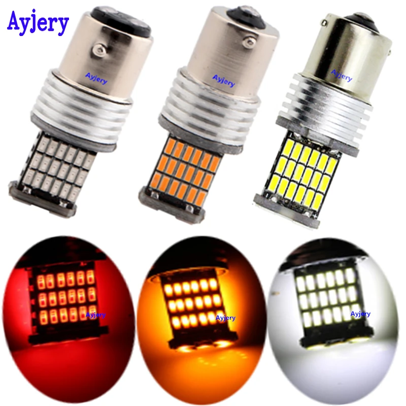 

2X Canbus No Error 1156 1157 T20 7440 7443 4014 45 SMD 3156 3157 Red White Car LED Bulb Turn Signal Parking Reverse Backup Light