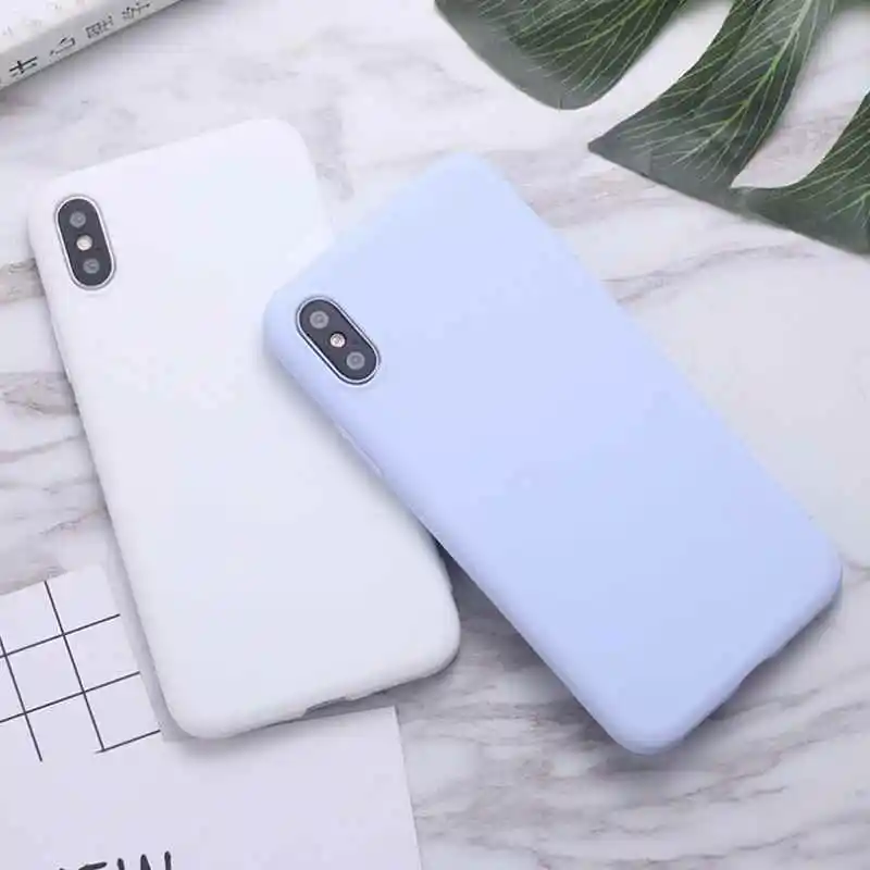 Чехол для iphone XR X XS Max 6 6S 7 8 Plus 11 11pro силиконовый однотонный | Мобильные телефоны и