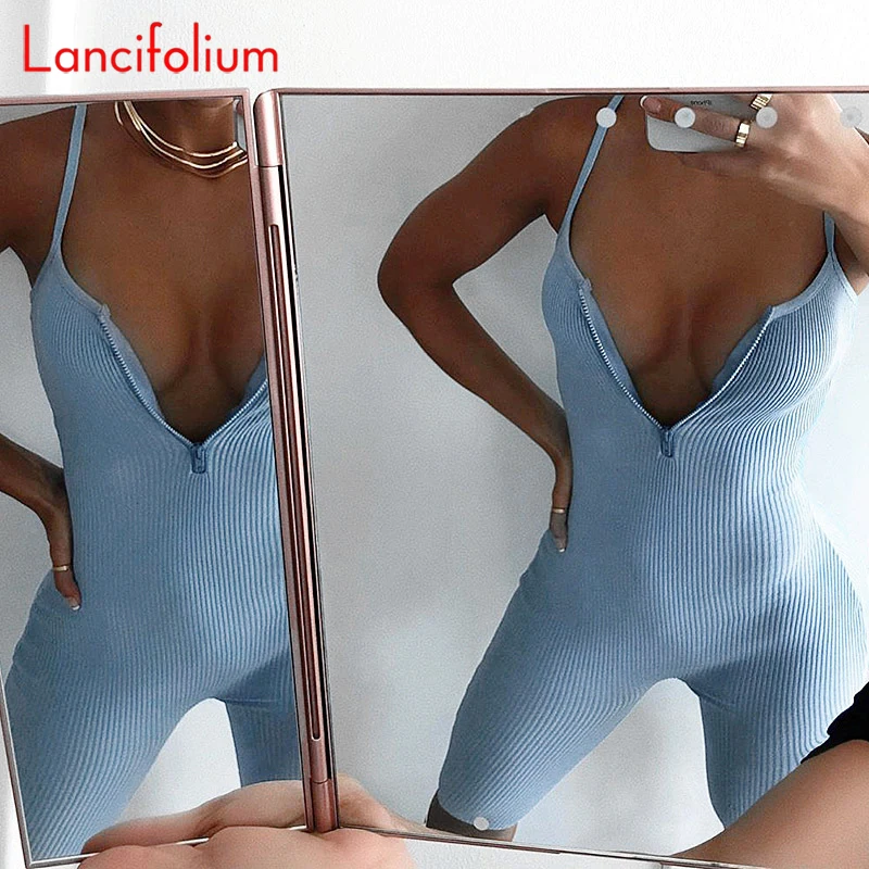 Backless Bodycon Playsuit Women Sexy Spaghetti Strap Ribbed Cami One Piece Jumpsuit Shorts pink Zip Up Party Club Romper 2020
Backless Bodycon Playsuit Women Sexy Spaghetti Strap Ribbed Cami One Piece Jumpsuit Shorts pink Zip Up Party Club Romper 2020