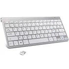 Ультратонкая Беспроводная клавиатура AZERTY с французской раскладкой, 2,4 ГГц, мультимедийная клавиатура с низким уровнем шума для ноутбука, для Windows 7 10 Android TV Box
