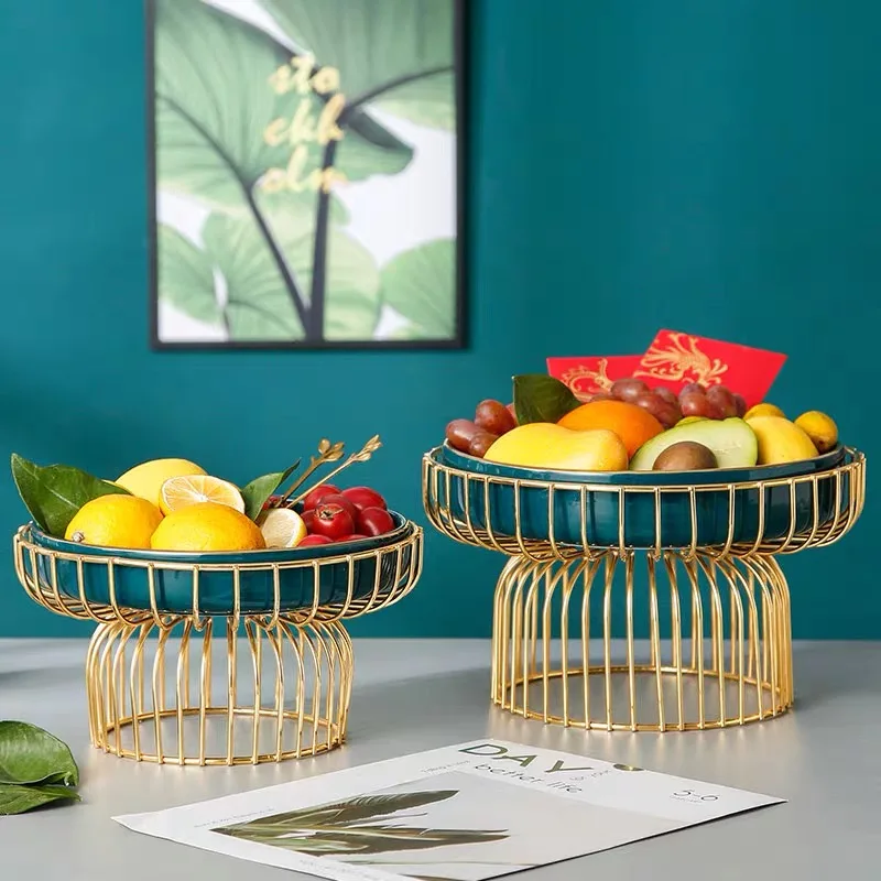 Household Fruit Snack Plate Countertop Basket Vintage Style Tray Stand Storage Decoration | Дом и сад