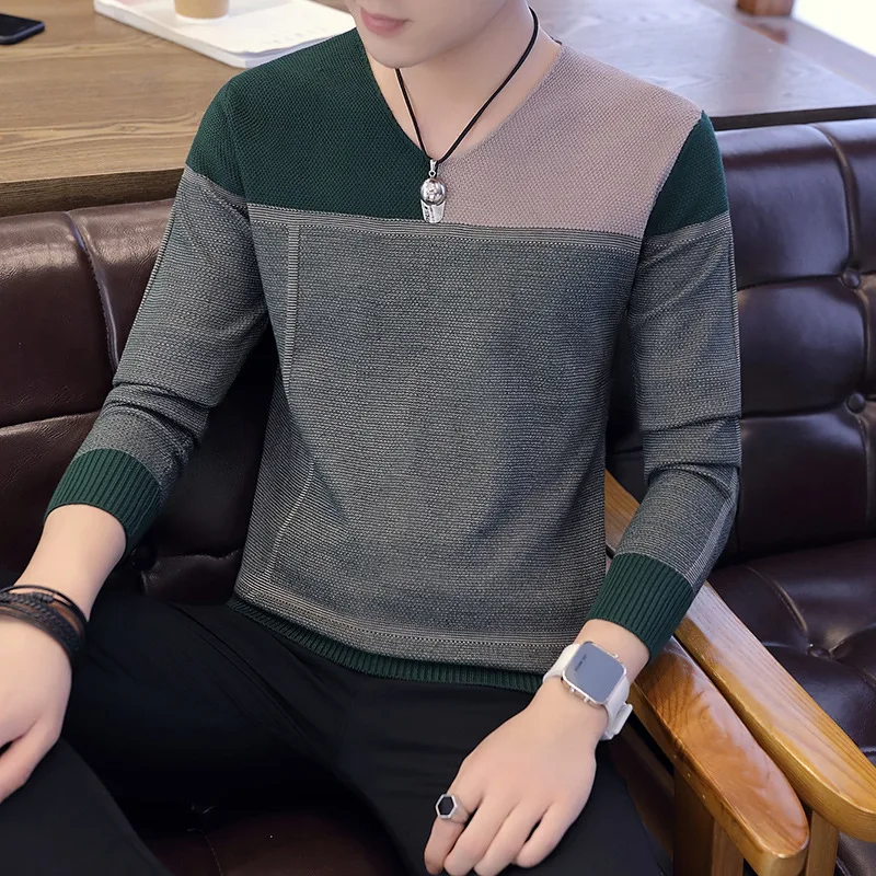 

Men Sweater Knitted Sweater Mens Fashion Pullovers Autumn and Winter Casual Men's Long Sleeve Sweater Korean comfort Youth New