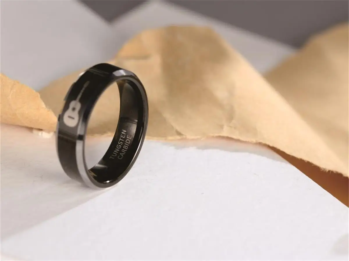 Кольцо тунстеновое для мужчин и женщин двустороннее удобное обручальное кольцо
