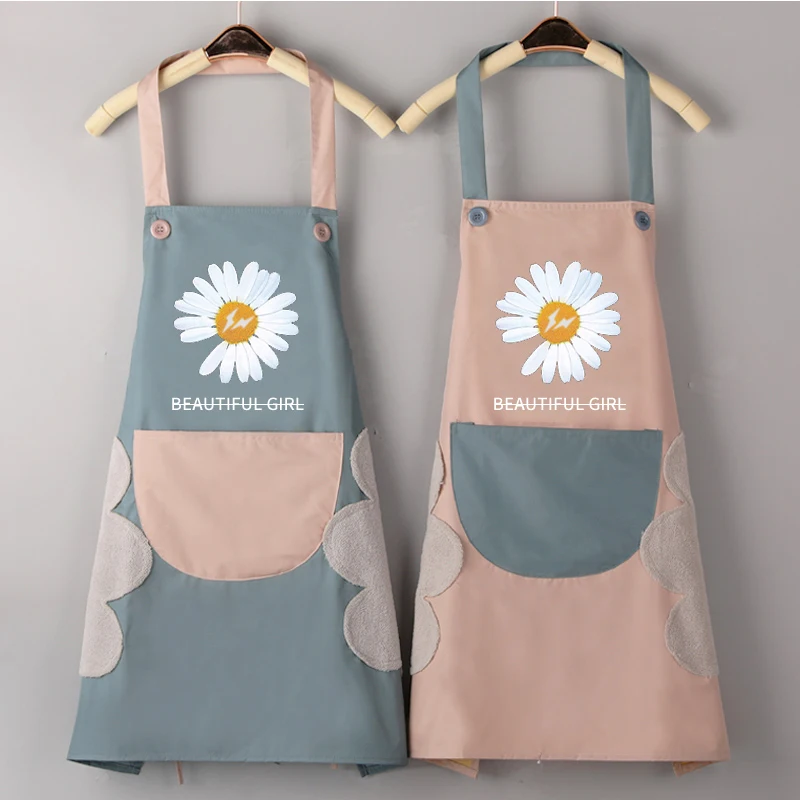 

Household kitchen apron waterproof and oil-proof can wipe hands for cooking kitchen apron barbecue cooking baking accessories