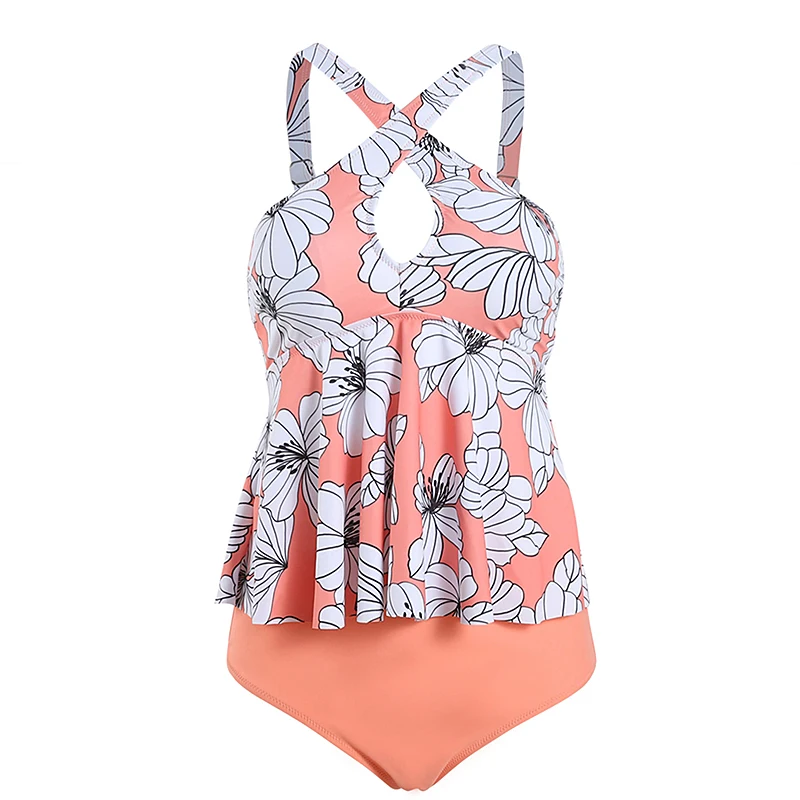 Размера плюс бикини Высокая талия Купальник Для женщин 2021 мягкий короткий топ с