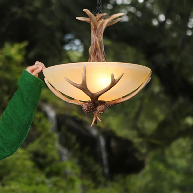 Винтажная ретро деревенская люстра лампа для торгового центра бара спальни рога