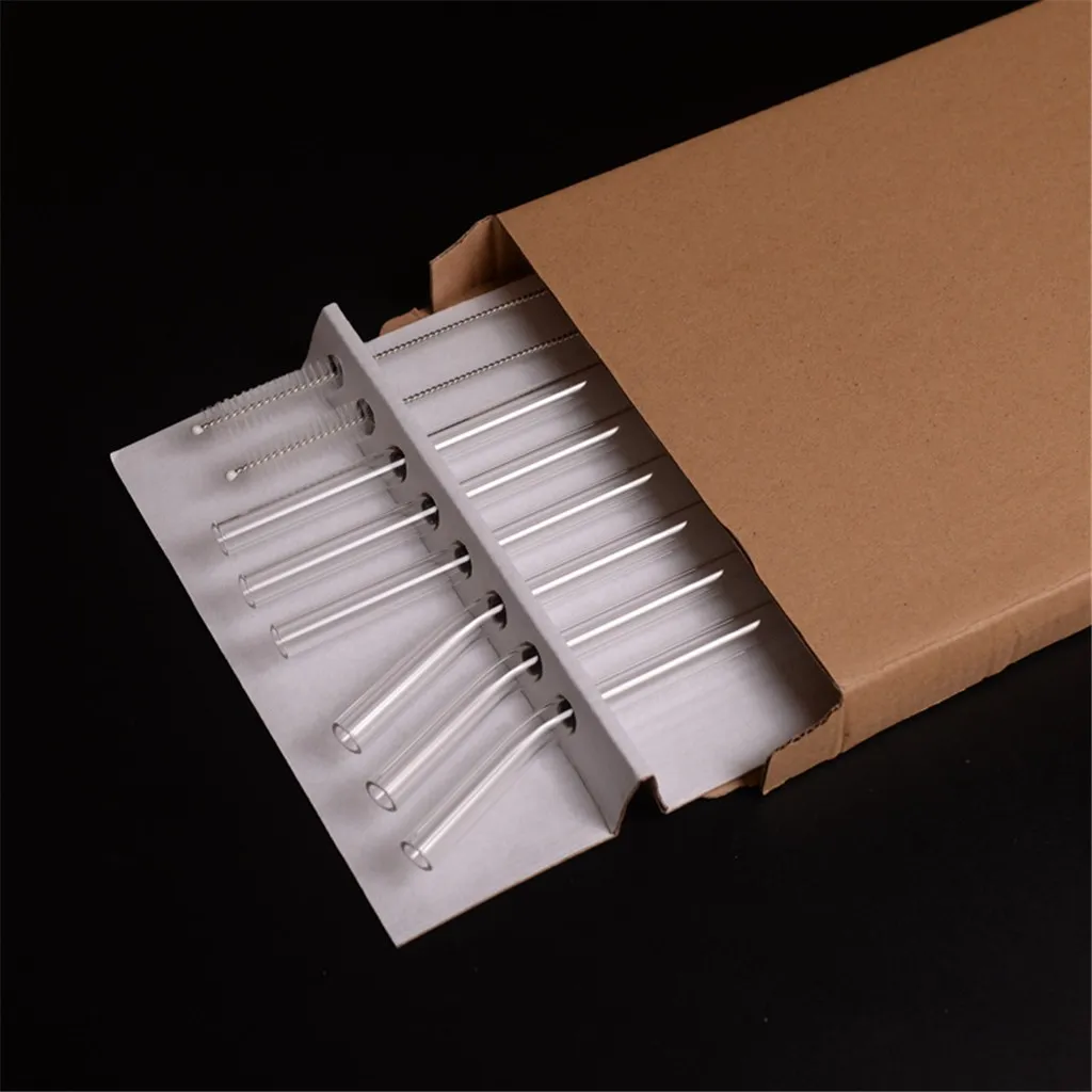 Соломинки для питья ручной работы многоразовые стеклянные соломинки с чистящей