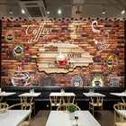Пользовательские Настенные обои любого размера 3D стерео Кафе Винтаж кирпичная стена фон настенное покрытие Ресторан Бар Фотообои