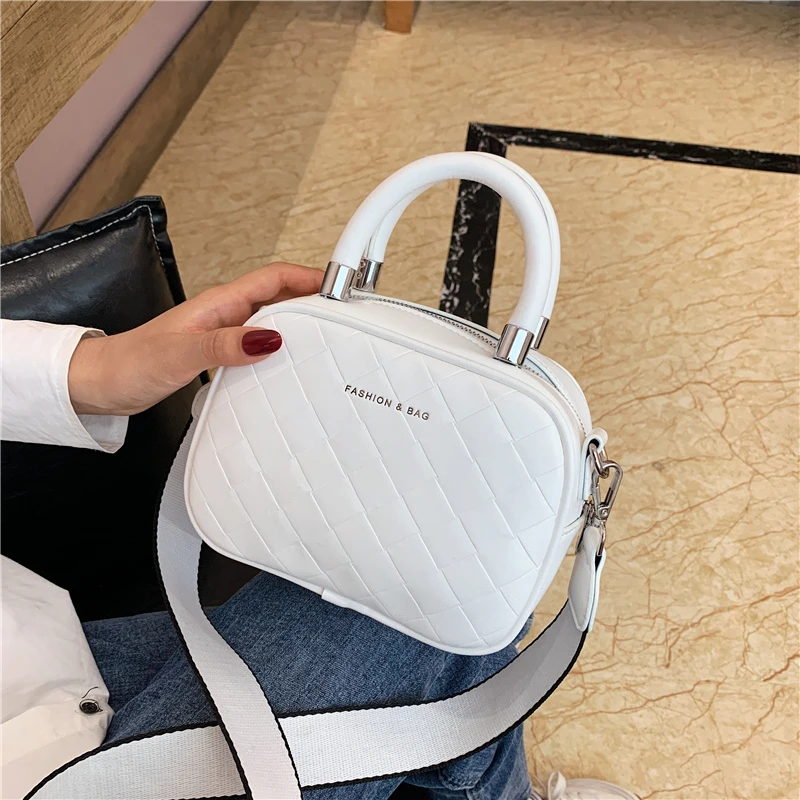 Высококачественные однотонные сумки через плечо из искусственной кожи для