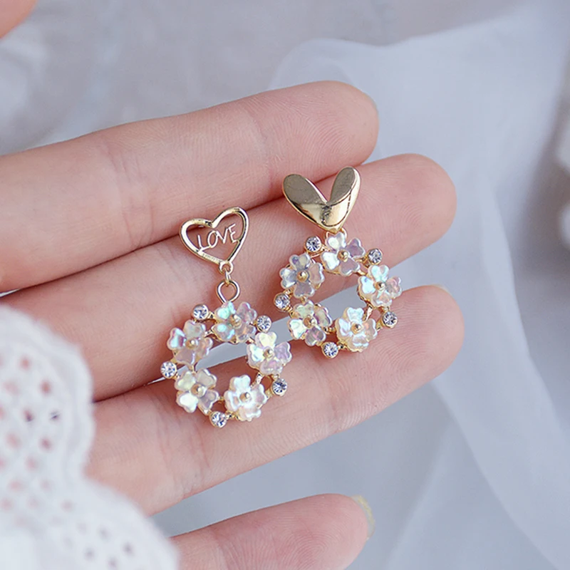 

New Beautiful Flowers Dangle Earrings for Women Designer Luxury Creativity Jewelry High Quality S925 Needle Micro-inlaid Zircon