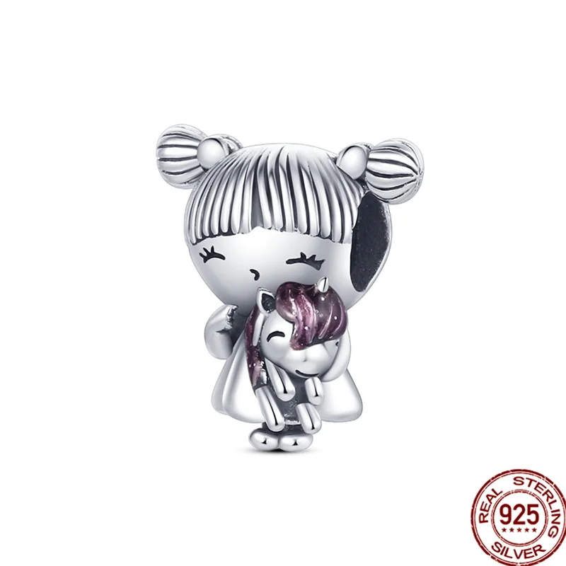 

silver color New girl charms Fit Original pandora Bracelet&Bangle For Women Birthday Fashion Jewelry Gift