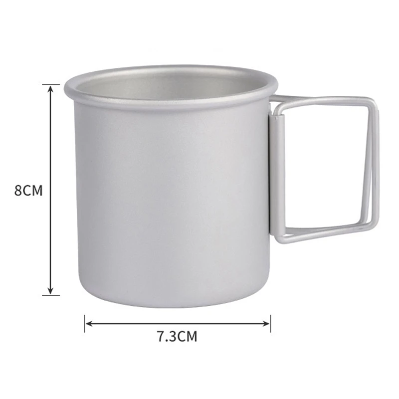 

Camping Cup Ultralight Aluminum Alloy Cup Cookware Water Coffee Mug Tableware Cooking with Foldable Handle for Picnic