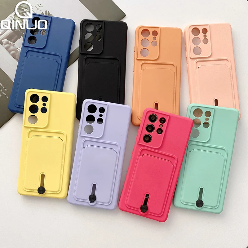 Роскошный чехол с держателем для карт Samsung Galaxy S 21 Ultra S21 Plus S20 FE A32 4G A21S A52 5G A12 A51 A22 A72