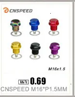 CNSPEED M20 M16 M14 M12* 1,5/1,25 алюминий Neo хром Магнитная дренажная масляная пробка дренажный болт масло отстойник Сливная пробка Гайка YC100281