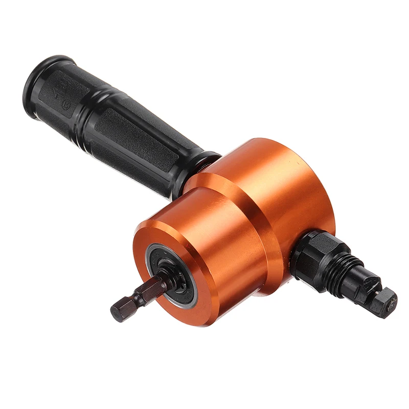 

Degree Rotating Double Head Thin Sheet Metal Cutter Nibbler Drill Attachment for Straight Curve and Circle Cutting