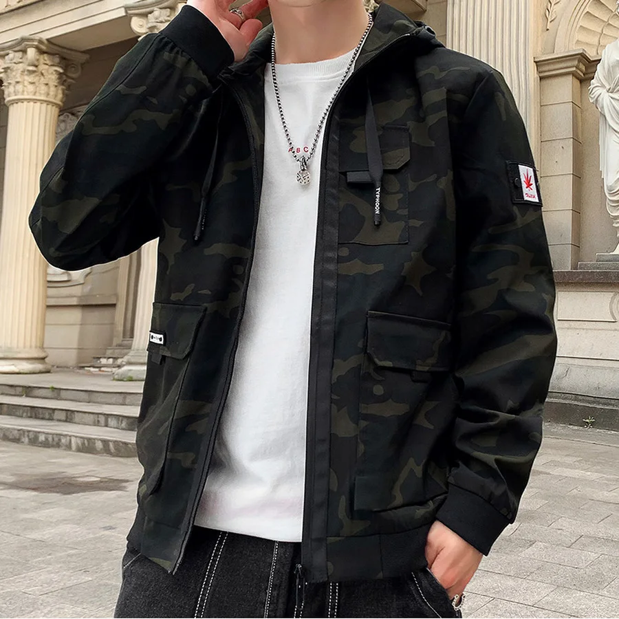 Winter Military Jackets Men Green Camouflage Japanese Streetwear Chaqueta Casual Hombre Mens Fashion Streetswear Army HH40JK | Мужская