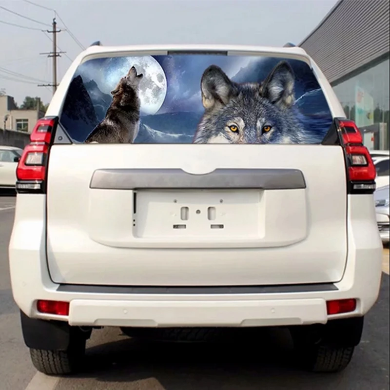 

Wolf for Truck Jeep Suv Pickup 3D Rear Windshield Decal Sticker Decal Rear Window Glass Poster 168 x 74CM