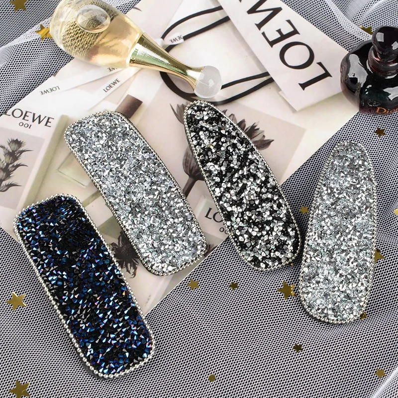 

New Fashion Women Luxury Net Red Rhinestone BB Clip Super Flash Duckbill Clip Hairpin Headdress Female Metal Hairpin Bangs Clip