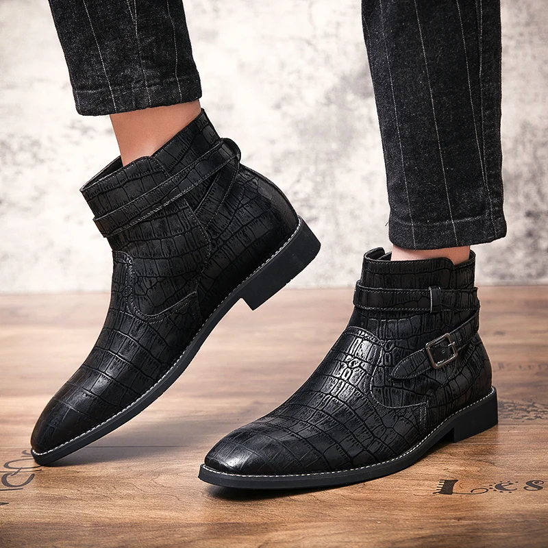 

2020 style fashion mens winter boots military leather shoes male classics black autumn ankle boot man motorcycle boots for men