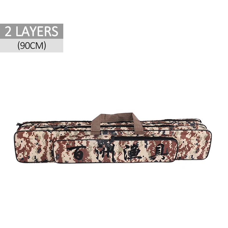 2 Layer 90cm A 1/2/3/Слои 70/110/120 см сумки для рыбалки сумки для удочек сумка, катушка на открытом воздухе многоцелевой Оксфорд мешок для рыбалки и нарочито бесхитростного дизайна; bolsa de pesca XA87G - Цвет: 2 Layer 90cm A