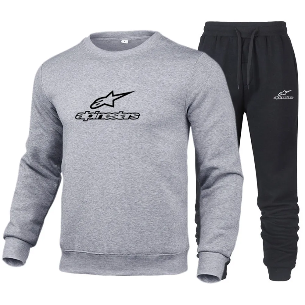 

ALPINESTARS 2021 Spring and Autumn Fashion Men's Sweater Hoodie Casual Sweatshirt Pullover Sportswear Suit Jacket + Trousers Men
