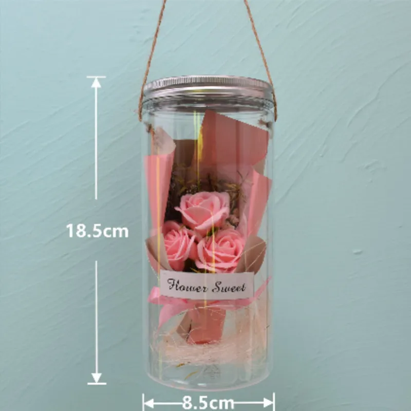 Aromatherapy Soap Rose LED Flower Plastic Bottles Wedding Artificial Valentines Day Mothers Christmas Gift |