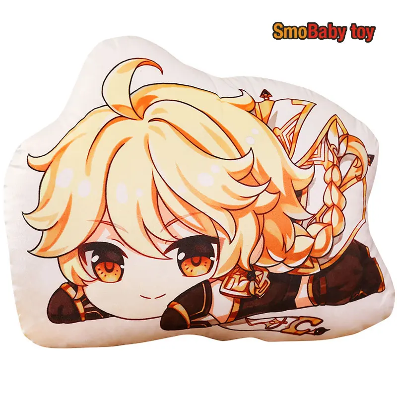 

45cm Anime Genshin Impact Plush Stuffed Pillow Doll Lumine Diluc Kawaii Japan Hu Tao Zhong Li Barbatos Plushie Toys Cosplay Gift