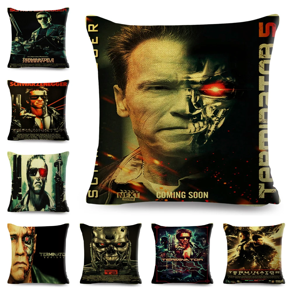 

Чехол для подушки The Terminator T-800, декоративный чехол для классического кино, робот-воин, подушка, чехол для дивана, домашний Автомобиль, 45x45 см