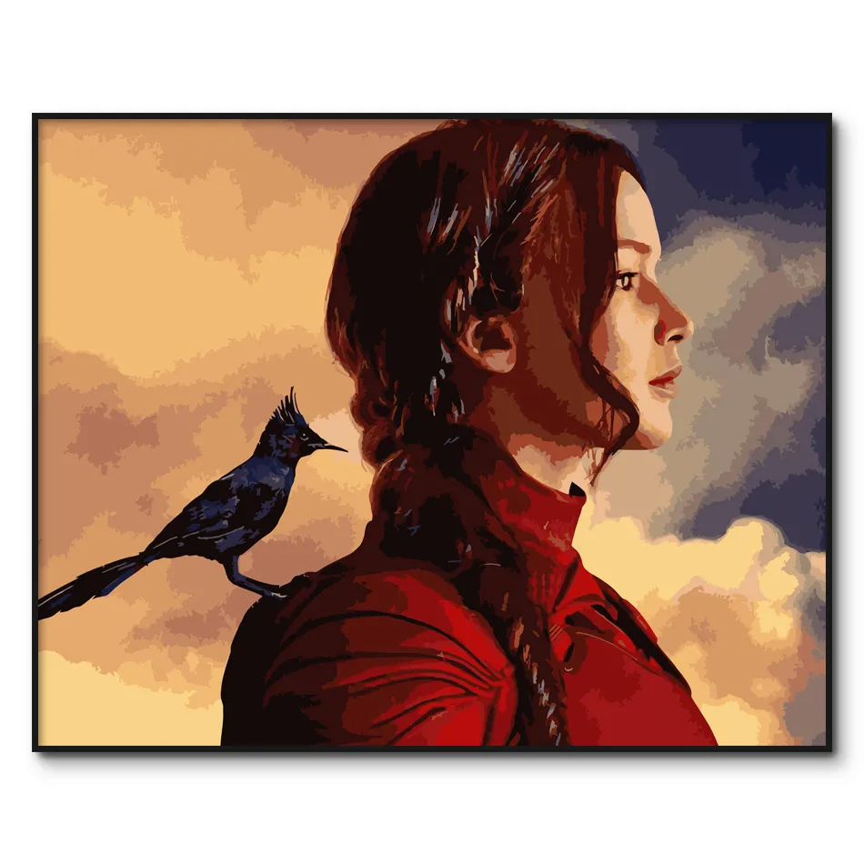 Игра Голод Раскрашивание по номерам фильмов Постер Дженнифер настенная живопись