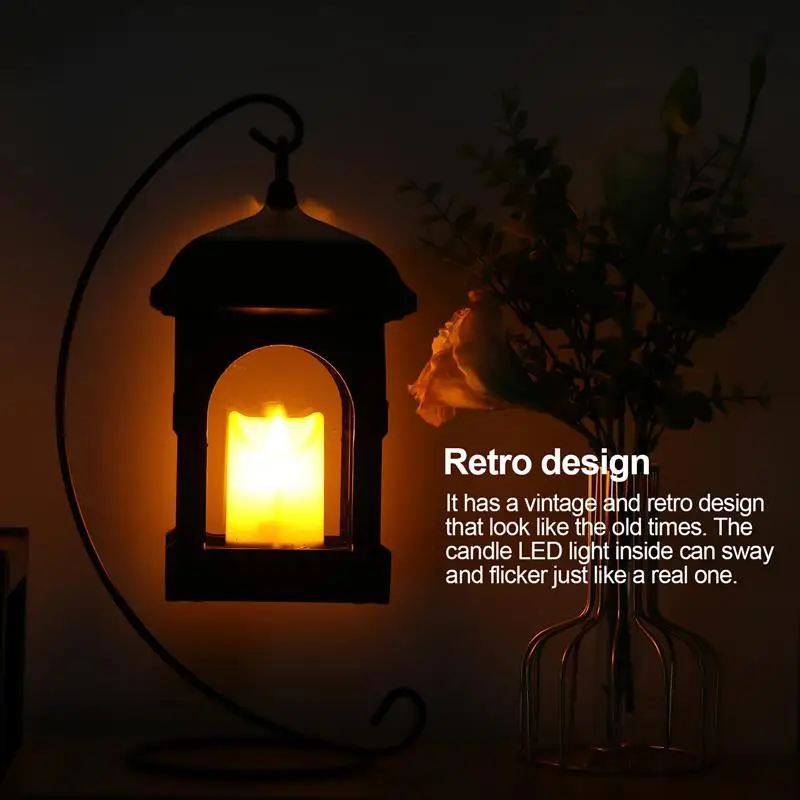 

LED Solar Lantern Waterproof Hanging Light Garden Decoration Warm White Candle Light Retro Lantern Outdoor Landscape Patio Light