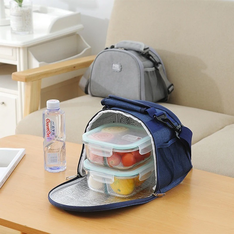 

Portable Lunch Bag Thermal Insulated Waterproof Lunch Box Tote Cooler Handbag Bento Pouch Container School Food Storage Bags
