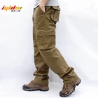 Брюки-карго мужские, Модные свободные тактические прямые длинные штаны в стиле милитари, повседневные Хлопковые Штаны со множеством карманов