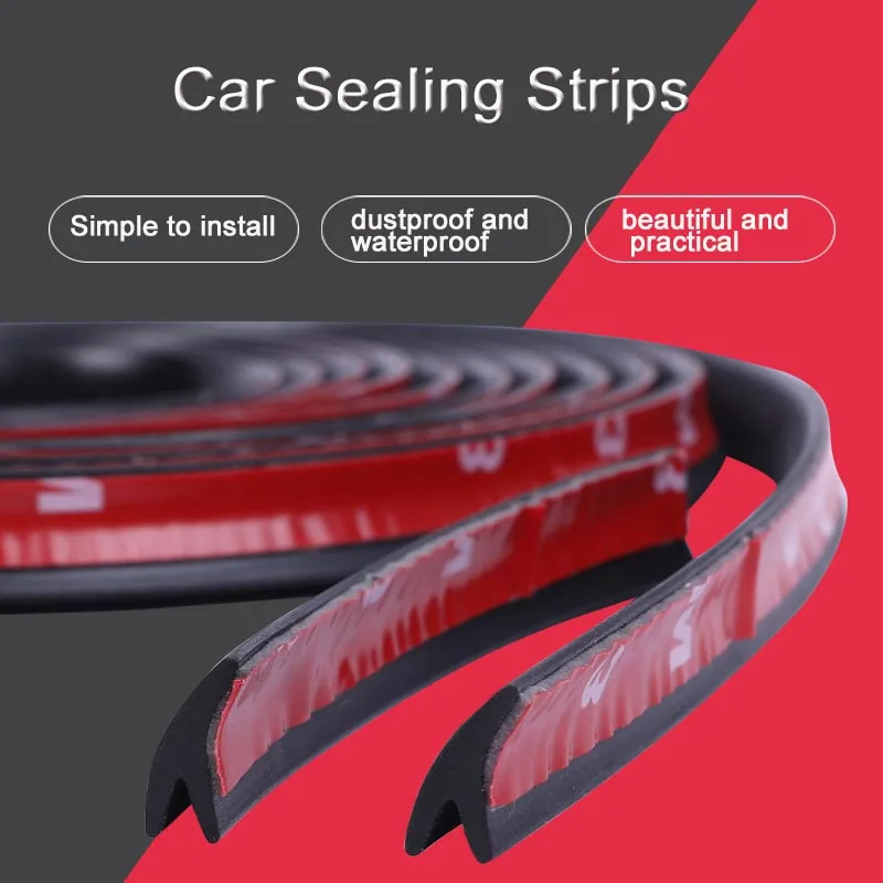 

2M Car Styling Y Type Rubber Sealing Sticker Rear Window Waterproof Seal Strip Noise Insluation For Audi BMW Toyota Lada Honda