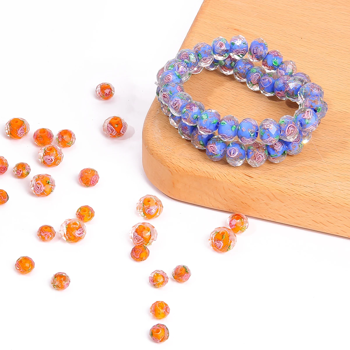 Бусины круглые граненые разноцветные 8/10/12 мм 10 шт. |