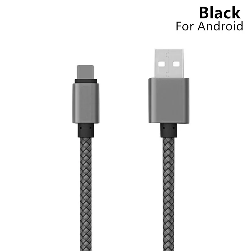 Черный 1 м/2 м/3 м кабель зарядного устройства для телефона type C Usb C кабель быстрой зарядки для samsung Galaxy Note A20 A30 A40 A50 A60 A70 A80 M20 M30 A6S Pro - Цвет: Черный