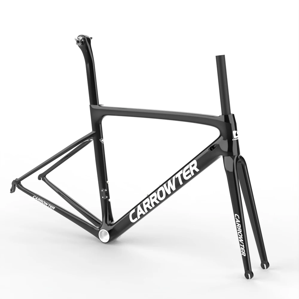 

Black Color T1000 UD Matte/Glossy CARROWTER Carbon Road Bike Frames Frameset with 44 49 52 54 56 58cm Rim Disc Brake XDB DPD UPS