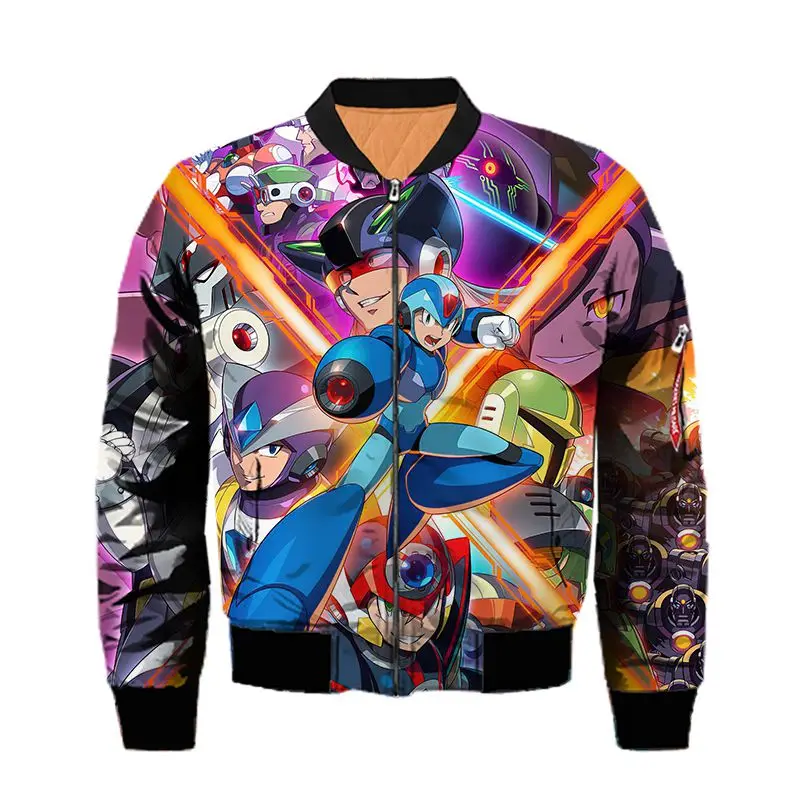 

Mega Man Bomber Jakets Game 3d Print Streetwear Men Women Fashion Oversized Harajuku Anime Clothing Punk Coats Winter Clothes