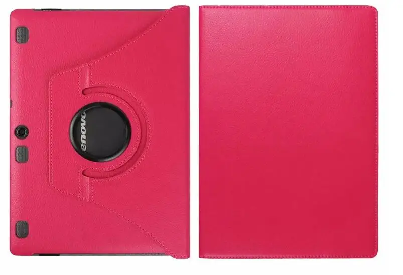 360 градусов вращающийся чехол для lenovo Tab 2 A10-70 A10-70L A10-70F 10,1 планшет из искусственной кожи чехол для Tab2 A10-30 X30 X30F+ подставка для ручек - Цвет: rose red