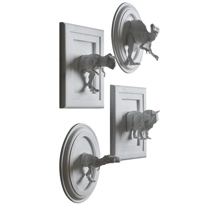 

European Wall Decoration Porch Wall 3d Creative Home Decoration Wall Decoration Resin Dinosaur Animal Wall Decoration