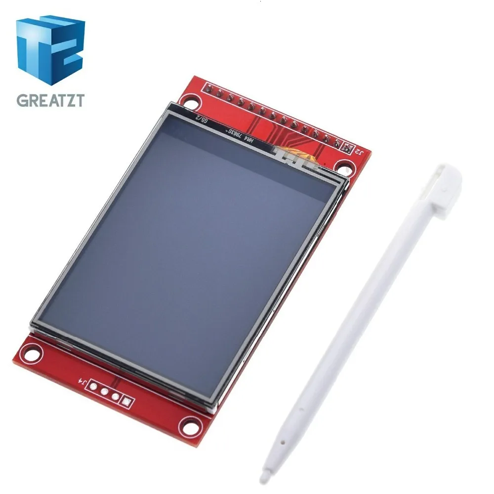 GREATZT 2," 240x320 SPI TFT ЖК-дисплей серийный Порты и разъёмы модуль+ 5 V/3,3 V адаптер PBC Micro SD ILI9341 Белый светодиодный(с сенсорным экраном