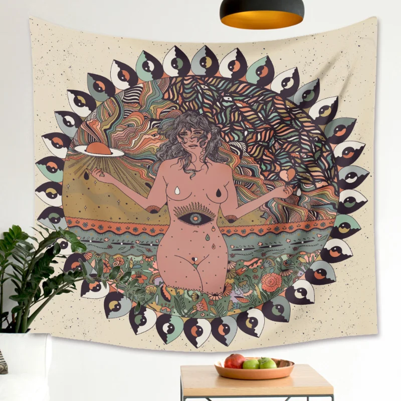 

Flower Tapestry Witchcraft Wall Hanging Home Decoration Tapestry Background Cloth Wall Beautiful Room Decoration Tapestry