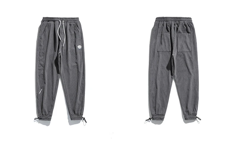 

2020 Autumn Fashion Loose Casual hiphop pants Corduroy Streetwear cargo pants for men