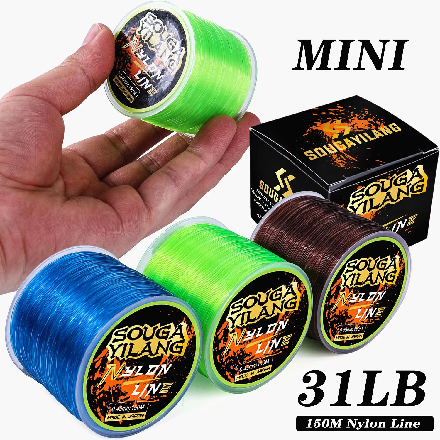 

Sougayilang 150 м нейлоновая рыболовная леска 5,2-анг. Фунт., сверхпрочная нейлоновая леска для поводка, Тонущая леска для ловли карпа